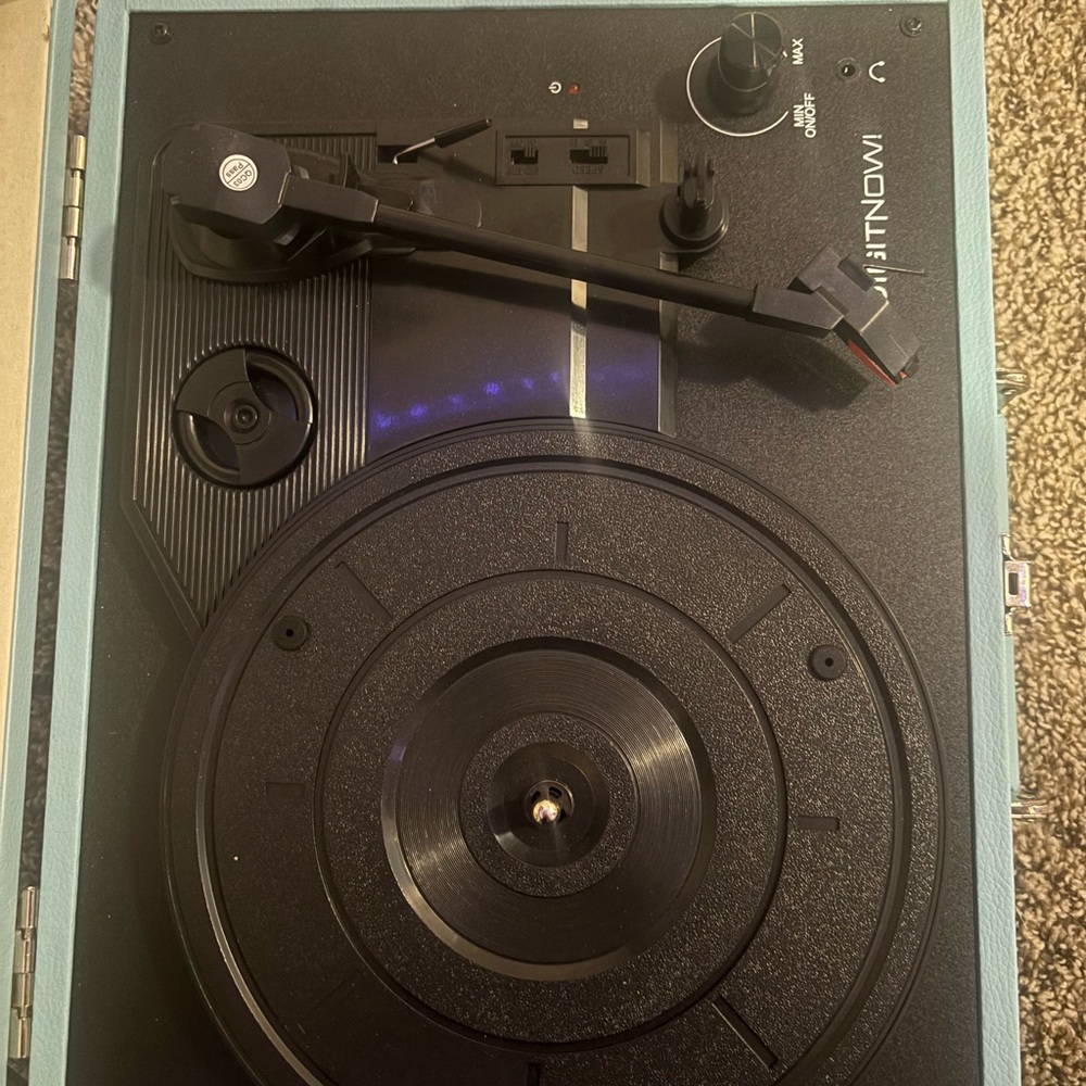 Wockoder Black Turntable Record Player